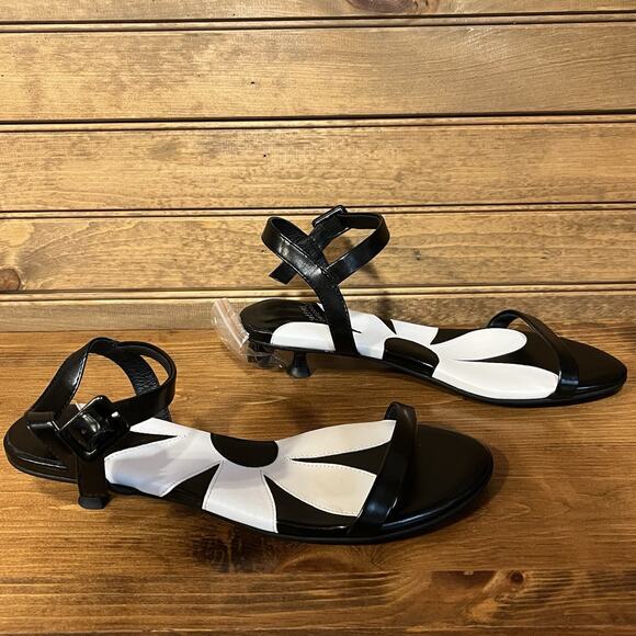 Jeffrey Campbell Women’s Heeled Sandals Size 7.5 Black White Daisy Boho Spring - Picture 8 of 15